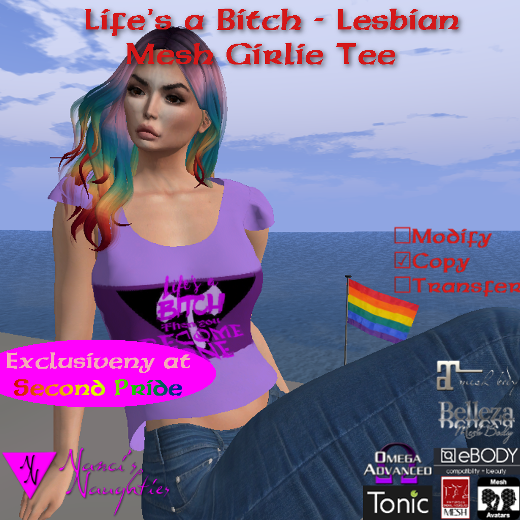 Life's a Bitch - Lesbian tee, available exclusively at Second Pride