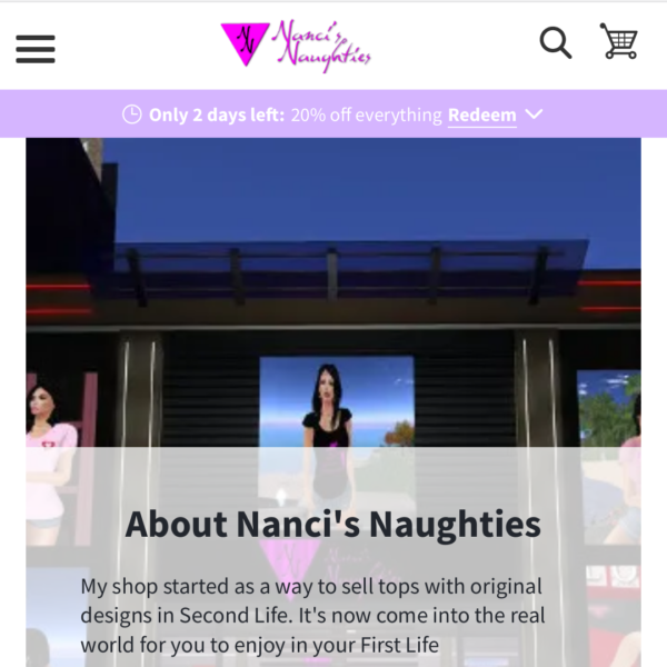The Nanci's Naughties real life tee store powered by Spreadshirt