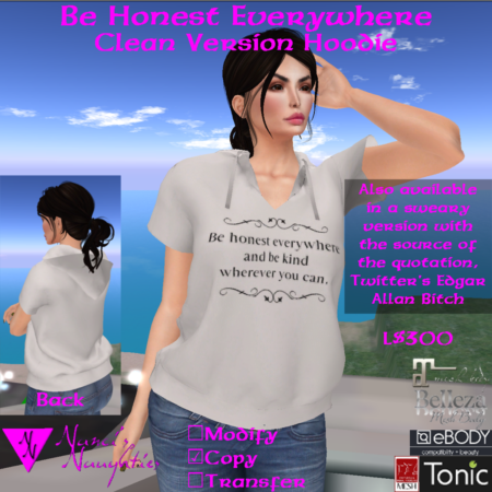 NN Be Honest Everywhere Hoodie Clean Version
