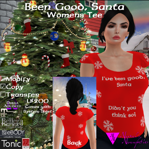 NN Been Good, Santa Womens Tee ad