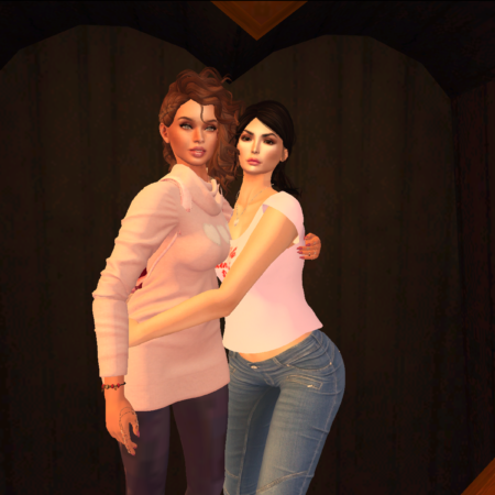 Getting a hug from the awesome Strawberry Linden, aka Strawberry Singh