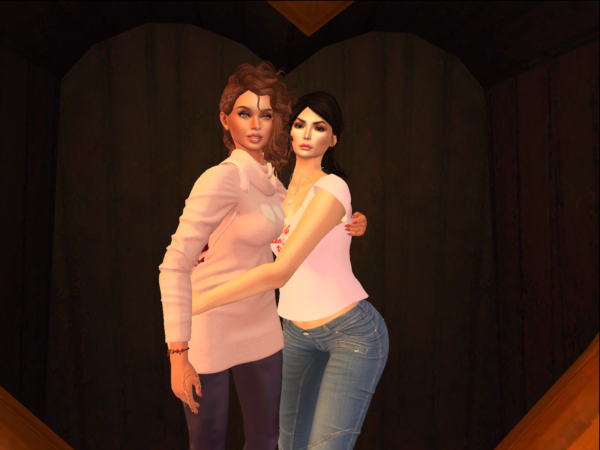 Getting a hug from the awesome Strawberry Linden, aka Strawberry Singh