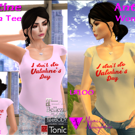 NN Anti-Valentine Mesh Tee ads for both pink and white versions