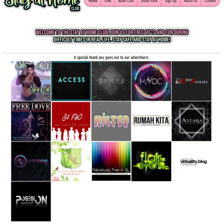the Stay at Home Club website